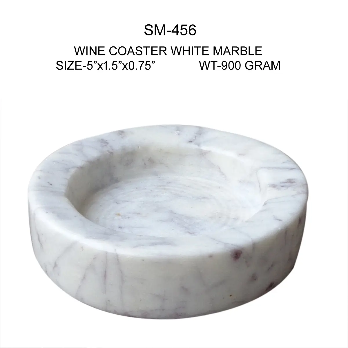 WINE COASTER WHITE MARBLE